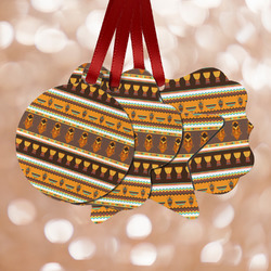 African Masks Metal Ornaments - Double Sided