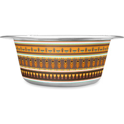 African Masks Stainless Steel Dog Bowl - Large
