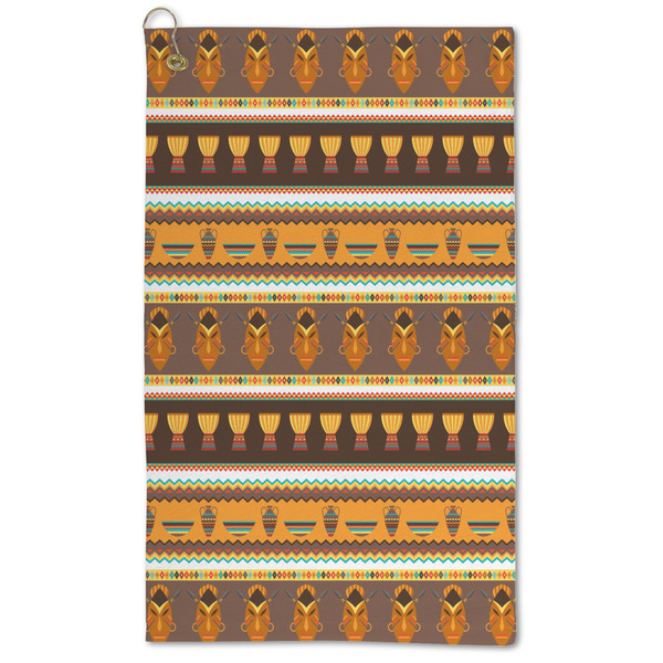 Custom African Masks Microfiber Golf Towel - Large