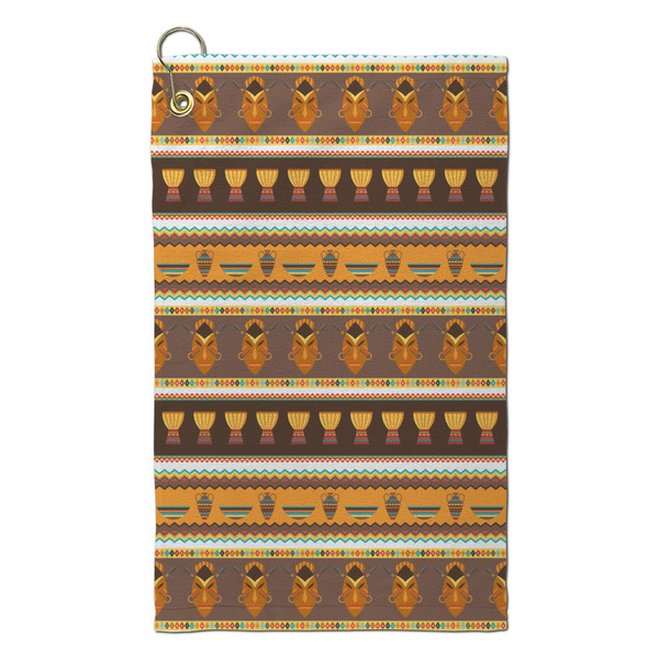 Custom African Masks Microfiber Golf Towel - Small