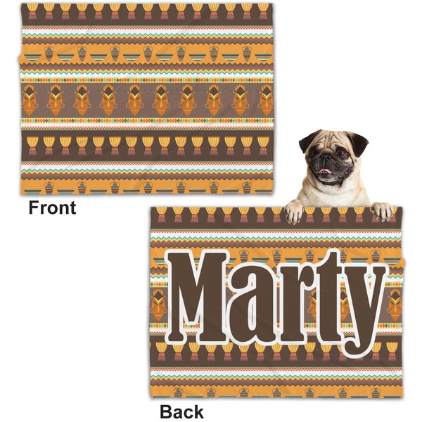 African Masks Microfleece Dog Blanket - Regular - Front & Back