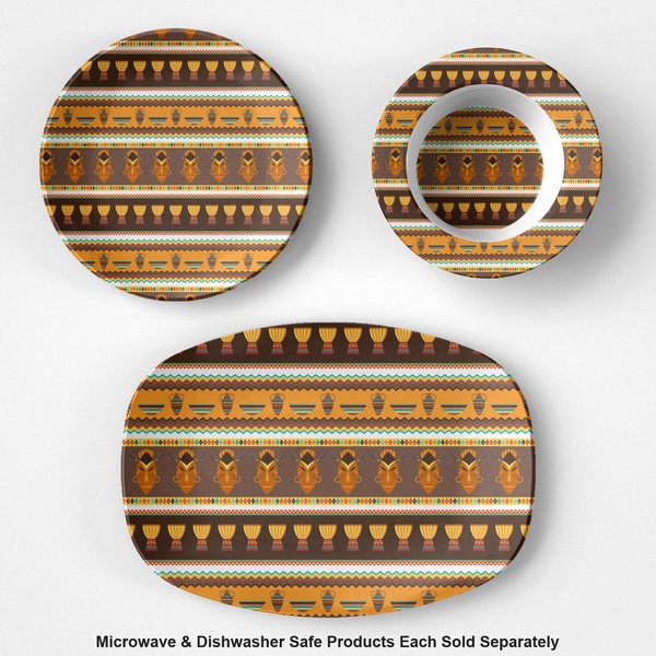 African Masks Microwave & Dishwasher Safe CP Plastic Dishware - Group