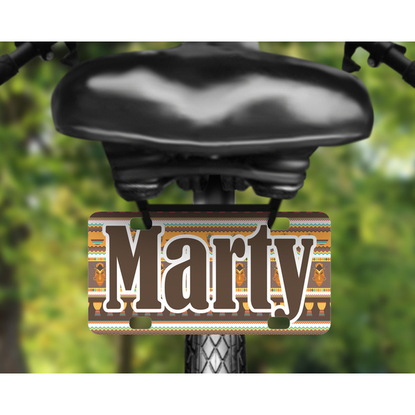 African Masks Mini License Plate on Bicycle