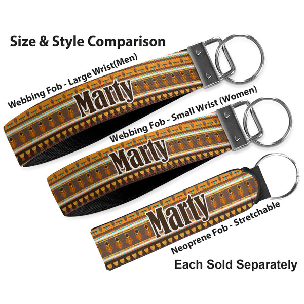 African Masks Multiple Key Ring comparison sizes