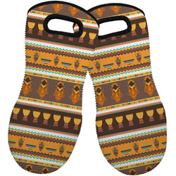 African Masks Neoprene Oven Mitts - Set of 2