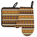 African Masks Left Oven Mitt & Pot Holder Set