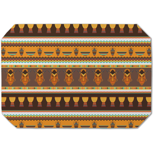 Custom African Masks Dining Table Mat - Octagon (Single-Sided)