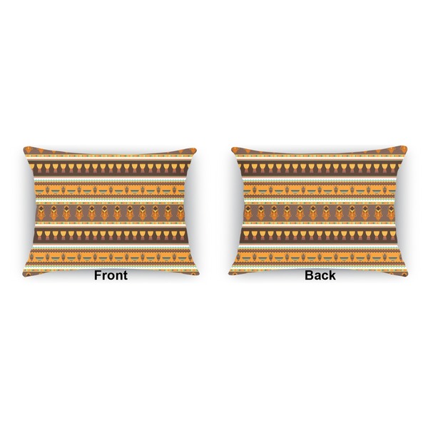 African Masks  Outdoor Rectangular Throw Pillow (Front and Back)
