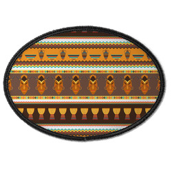 African Masks Iron On Oval Patch