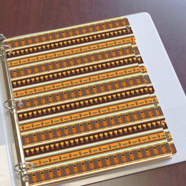 African Masks Page Dividers - Set of 5 - In Context