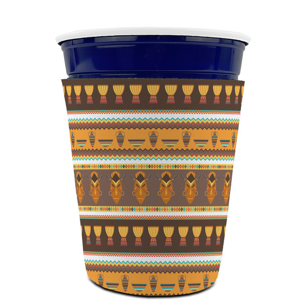 African Masks Party Cup Sleeves - without bottom - FRONT (on cup)