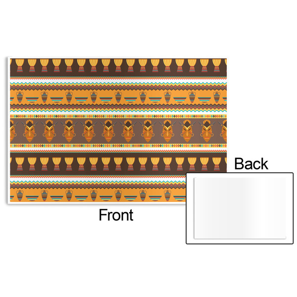 African Masks Disposable Paper Placemat - Front & Back