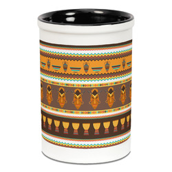 African Masks Ceramic Pencil Holders - Black