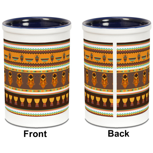 African Masks Pencil Holder - Blue - approval