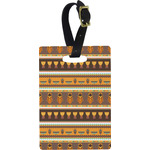African Masks Plastic Luggage Tag - Rectangular