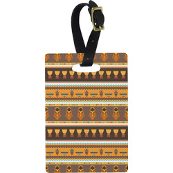African Masks Plastic Luggage Tag - Rectangular
