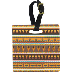 African Masks Plastic Luggage Tag - Square