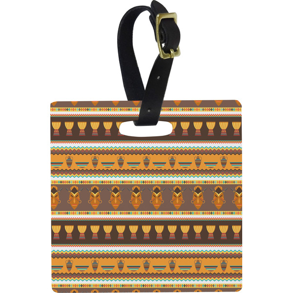 African Masks Personalized Square Luggage Tag