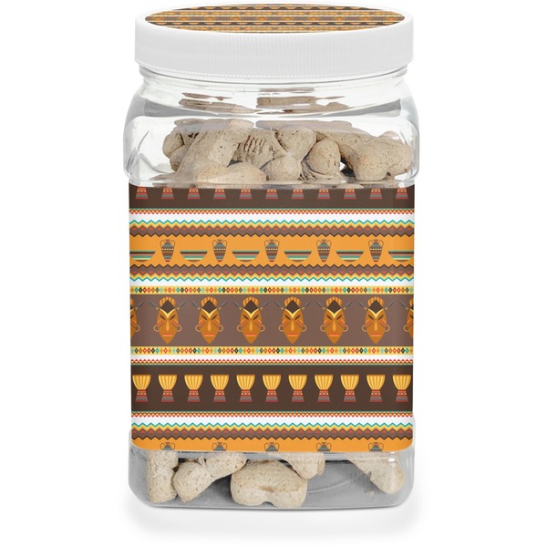 Custom African Masks Dog Treat Jar