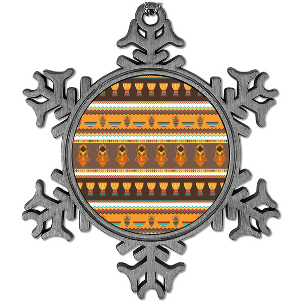 Custom African Masks Vintage Snowflake Ornament