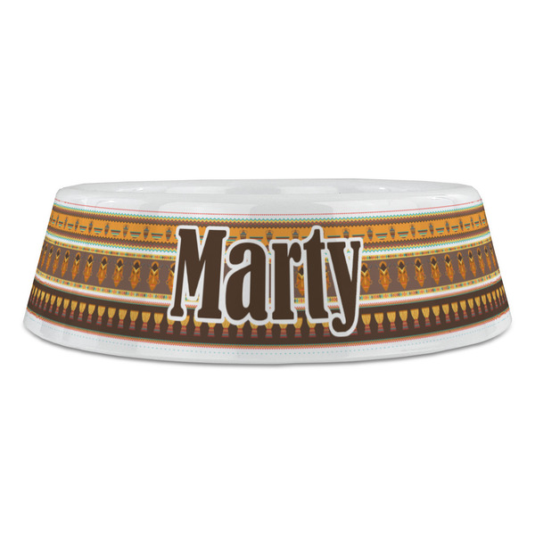 African Masks Plastic Pet Bowls - Large - FRONT