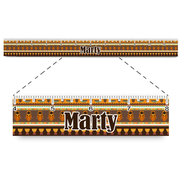 Custom African Masks Plastic Ruler - 12"