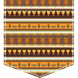 African Masks Iron On Faux Pocket