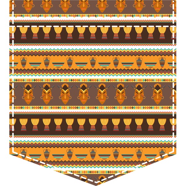 Custom African Masks Iron On Faux Pocket