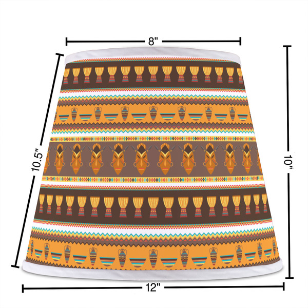 African Masks Poly Film Empire Lampshade - Dimensions