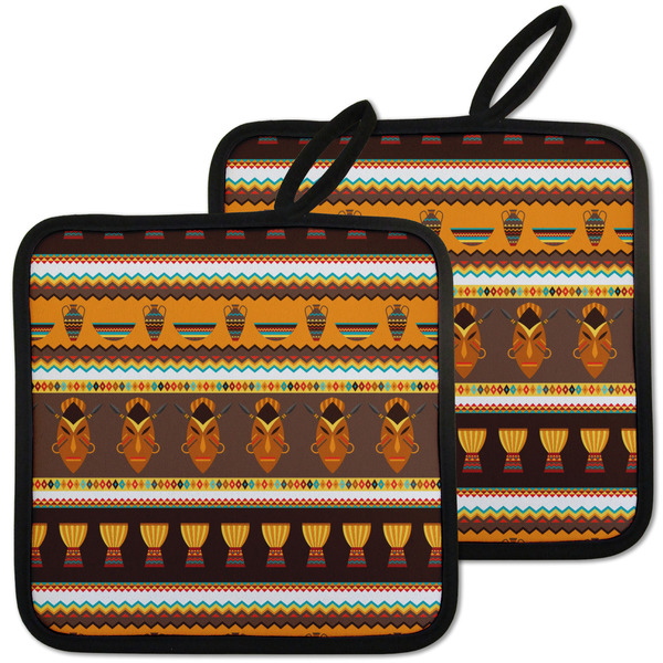 African Masks Pot Holders - Set of 2 MAIN