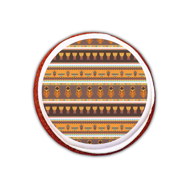 African Masks Printed Icing Circle - XSmall - On Cookie
