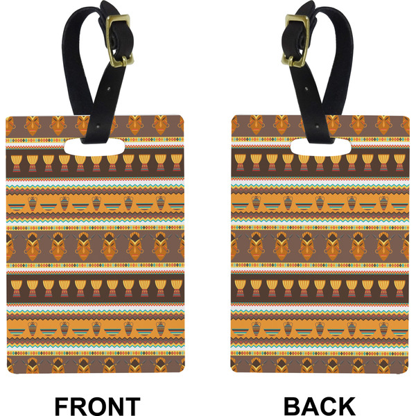 African Masks Rectangle Luggage Tag (Front + Back)