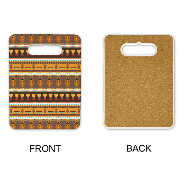 African Masks Rectangle Trivet with Handle - APPROVAL