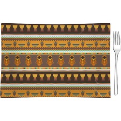 African Masks Rectangular Glass Appetizer / Dessert Plate - Single or Set