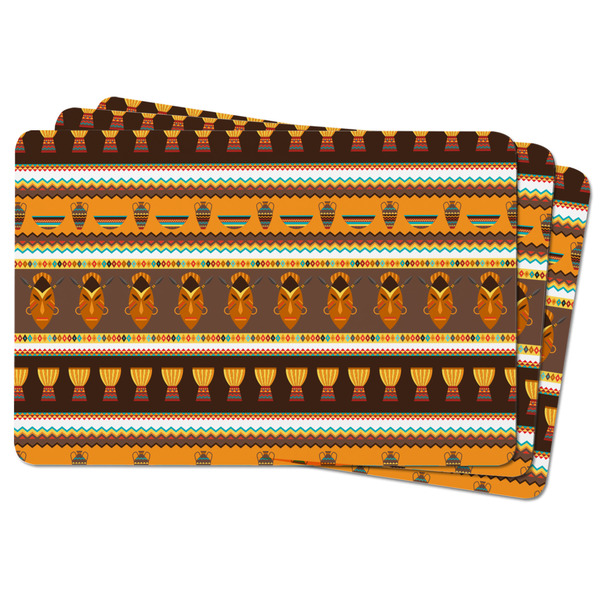 African Masks Rectangular Fridge Magnet - THREE