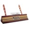African Masks Red Mahogany Nameplates with Business Card Holder - Angle