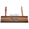 African Masks Red Mahogany Nameplates with Business Card Holder - Straight