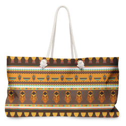 African Masks Large Tote Bag with Rope Handles