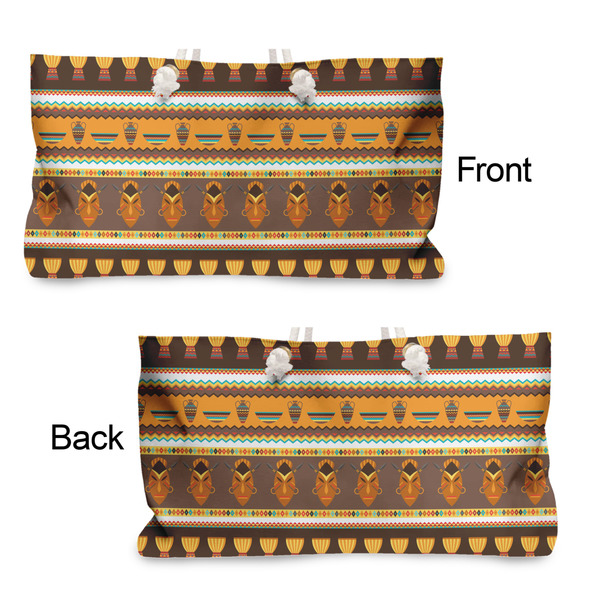 African Masks Large Rope Tote - From & Back View