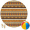 African Masks Round Beach Towel