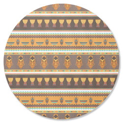 African Masks Round Rubber Backed Coaster