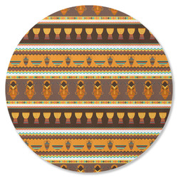 African Masks Round Rubber Backed Coaster