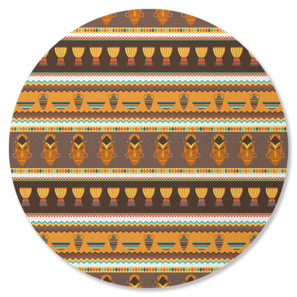 Custom African Masks Round Rubber Backed Coaster