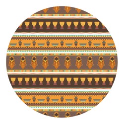 African Masks Round Decal - XLarge