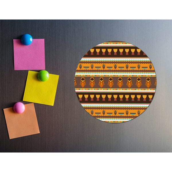African Masks Round Fridge Magnet - LIFESTYLE
