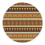African Masks Round Linen Placemat