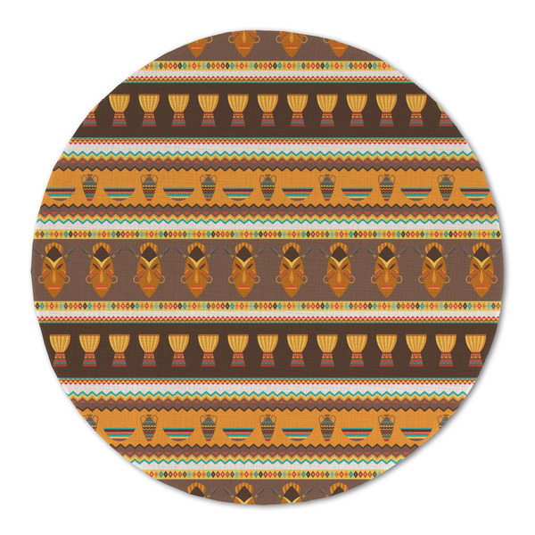 Custom African Masks Round Linen Placemat