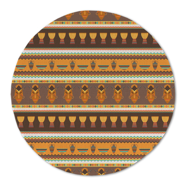 Custom African Masks Round Linen Placemat - Single Sided