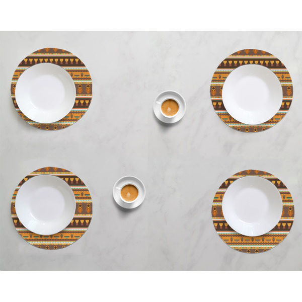 African Masks Round Linen Placemats - LIFESTYLE (set of 4)