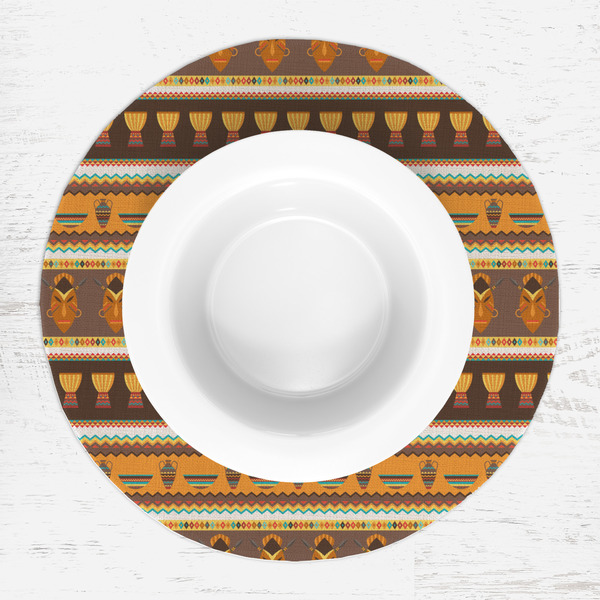 African Masks Round Linen Placemats - LIFESTYLE (single)